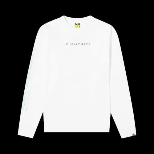 BAPE Japan Culture Souvenir Relaxed Long-Sleeve Tee 'White'