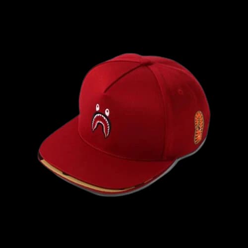 BAPE Double Visor Shark Snap Back Cap 'Red'
