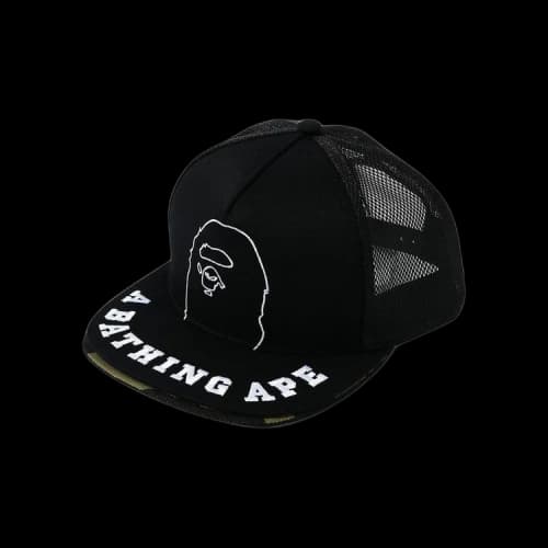 BAPE Double Visor Snap Back Mesh Cap 'Black'