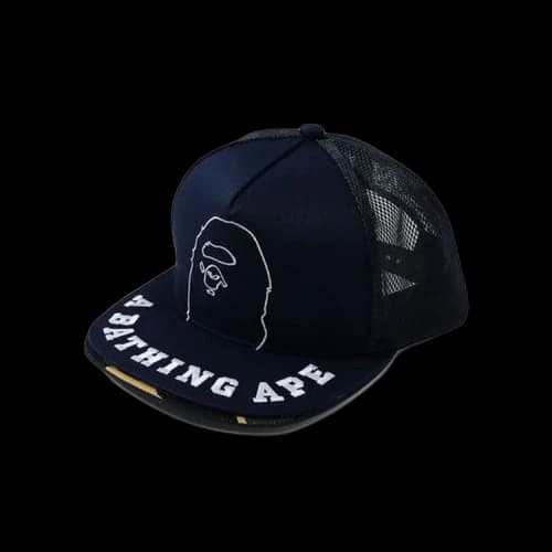 BAPE Double Visor Snap Back Mesh Cap 'Navy'