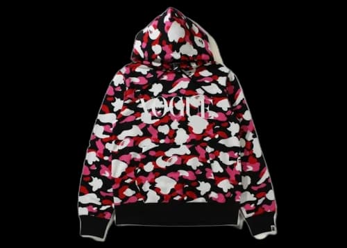 BAPE x VOGUE ABC Camo Pullover Hoodie Black Pink White
