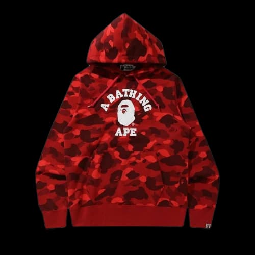 BAPE Online Exclusive Color Camo College Pullover Hoodie 'Red'