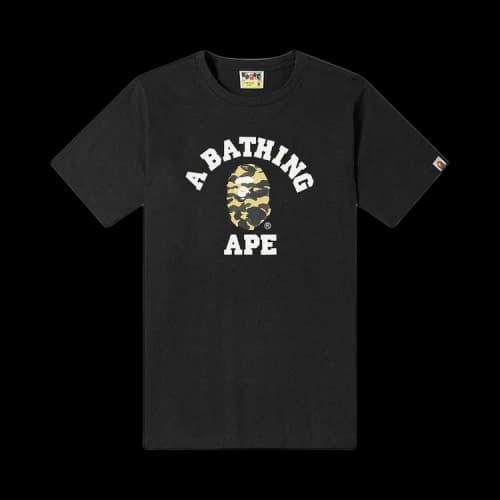 BAPE 1st Camo College Relaxed Tee 'Black/Yellow'