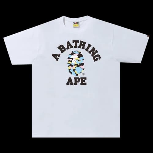 BAPE New Multi Camo College Tee 'White'
