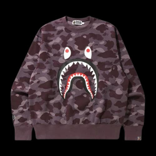 BAPE Color Camo Shark Relaxed Fit Crewneck 'Burgundy'