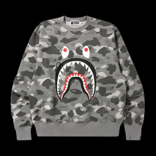 BAPE Color Camo Shark Relaxed Fit Crewneck 'Grey'