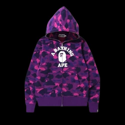 BAPE Color Camo College Full Zip Hoodie 'Purple'