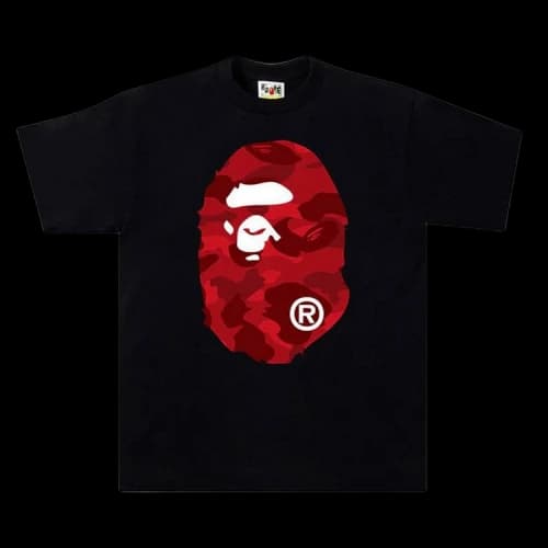 BAPE Color Camo Big Ape Head Tee 'Black/Red'