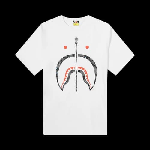BAPE Space Camo Shark Tee 'White'
