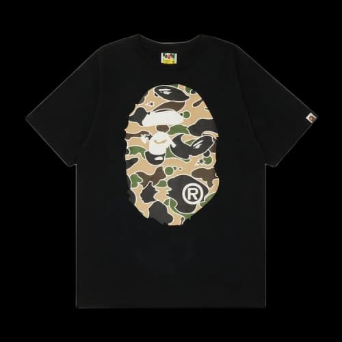 BAPE Sta Camo Big Ape Head Tee 'Black/Yellow'