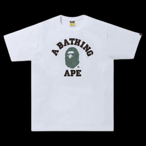 BAPE Line 1st Camo College Tee 'White/Green'