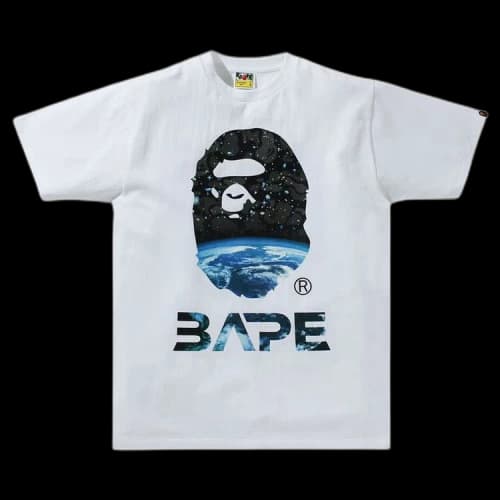 BAPE Space Camo Ape Head Tee 'White'