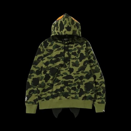 BAPE 1st Camo Shark Relaxed Fit Fullover Hoodie 'Green'
