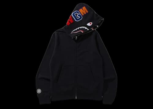 BAPE Double Side Shark Full Zip Hoodie (FW21) Black