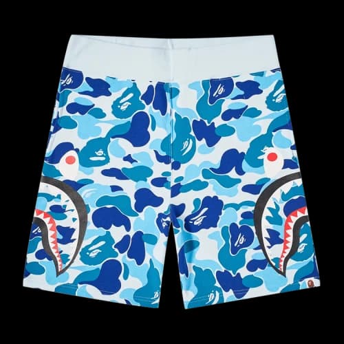 BAPE Big ABC Camo Side Shark Sweat Shorts 'Blue'