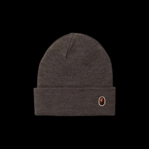 BAPE Ape Head One Point Knit Cap 'Grey'