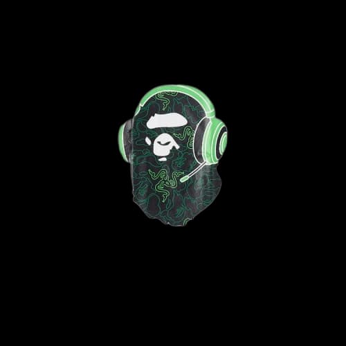 BAPE x Razer Neon Camo Ape Head Tee 'White'
