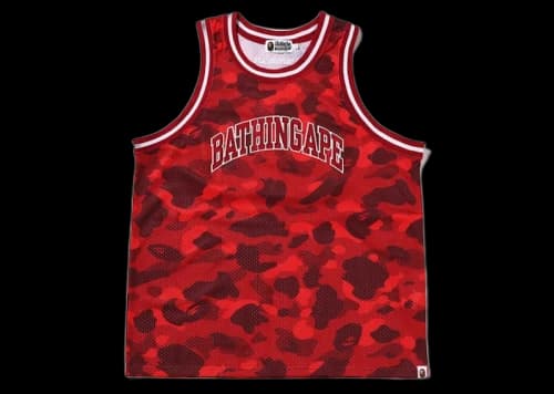 BAPE Color Camo Basketball Tank Top Red