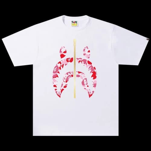 BAPE ABC Camo Shark Tee 'White/Pink'