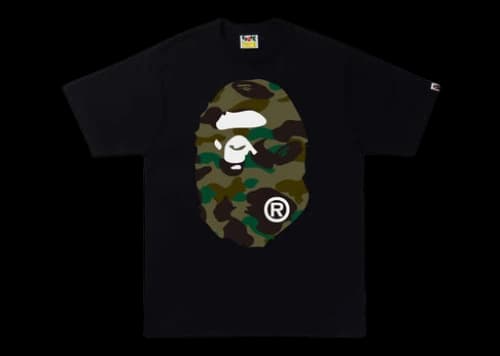 BAPE 1st Camo Big Ape Head Tee Black Yellow