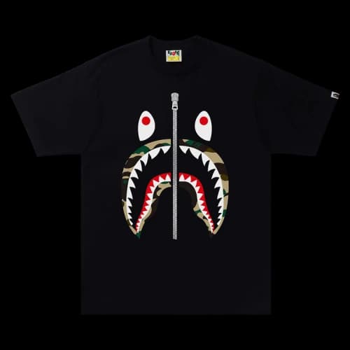 BAPE 1st Camo Shark Tee 'Black/Yellow'