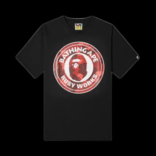 BAPE Color Camo A Busy Works Tee 'Black/Red'