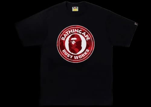 BAPE Color Camo Busy Works Tee (SS22) Black Double Red