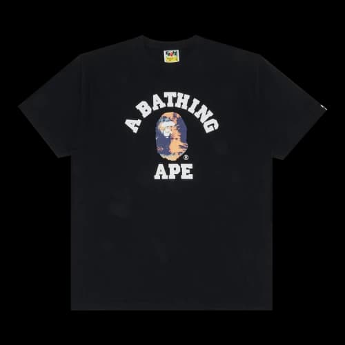 BAPE Tie Dye College Tee 'Black/Navy'