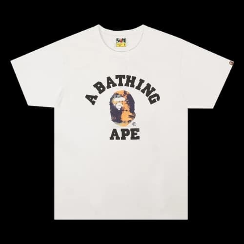 BAPE Tie Dye College Tee 'White/Orange'