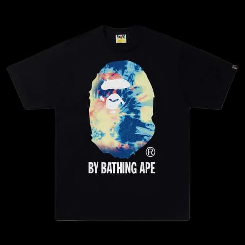 BAPE Tie Dye Ape Face Tee 'Black/Multicolor'