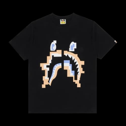 BAPE Digital Shark Tee 'Black'