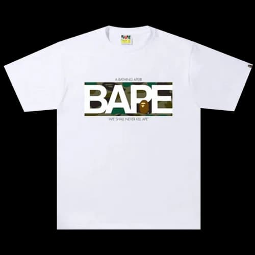 BAPE 1st Camo Logo Tee 'White/Green'