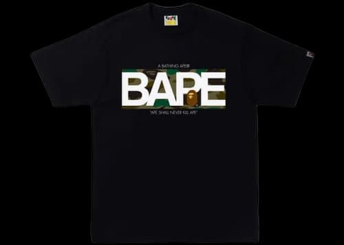 BAPE 1st Camo BAPE Logo Tee Black Green