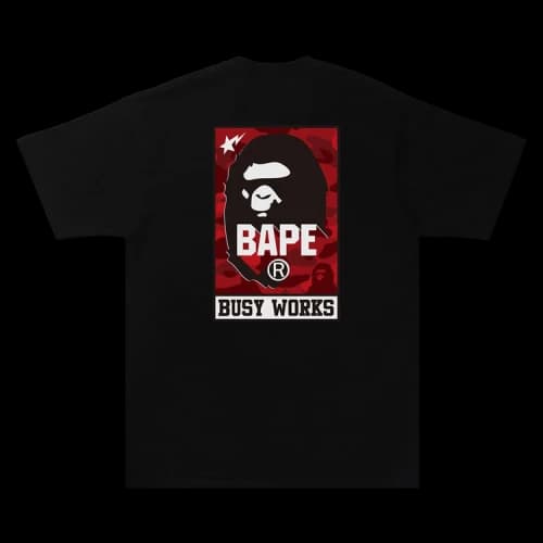 BAPE Color Camo B Busy Works Tee 'Black/Red'