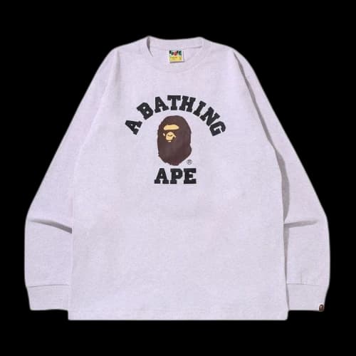 BAPE College Long-Sleeve Tee 'Grey'