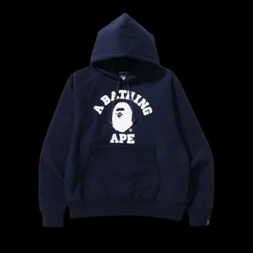 BAPE Classic College Relaxed Fit Pullover Hoodie 'Navy'