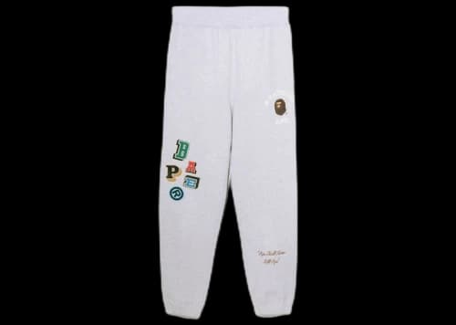 BAPE Multi Fonts Sweatpants Grey