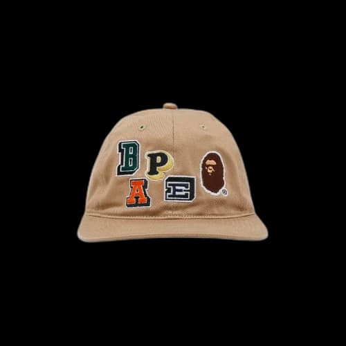 BAPE Multi Fonts Patch Panel Cap 'Beige'