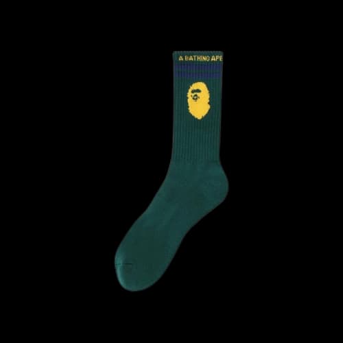 BAPE Ape Head Line Socks 'Green'