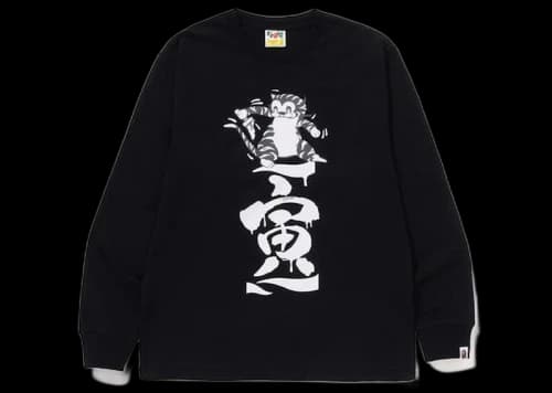 BAPE Tiger Graphic L/S Tee Black