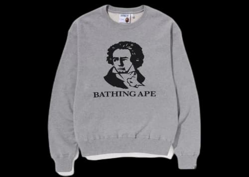 BAPE Classic Bathing Ape Beethoven Relaxed Fit Crewneck (SS23) Grey