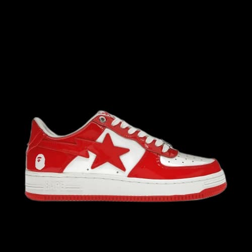 A Bathing Ape Bapesta Patent Leather White Red (2023)