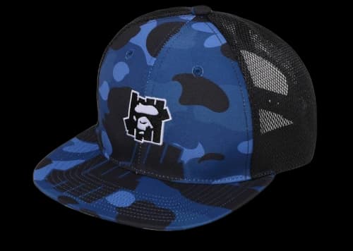 BAPE x Undefeated Color Camo Mesh Cap Navy