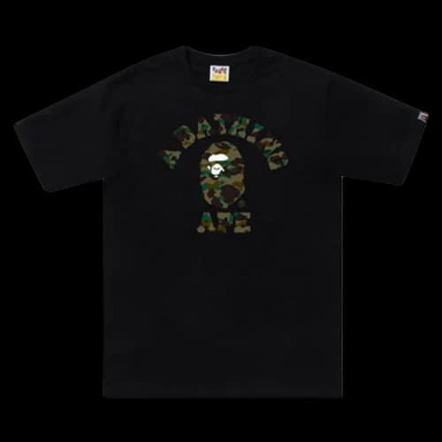 BAPE 1st Camo College Tee 'Black/Green'