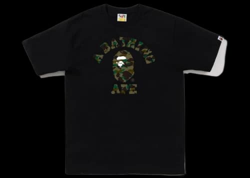 BAPE 1st Camo College Tee (FW22) Black Green