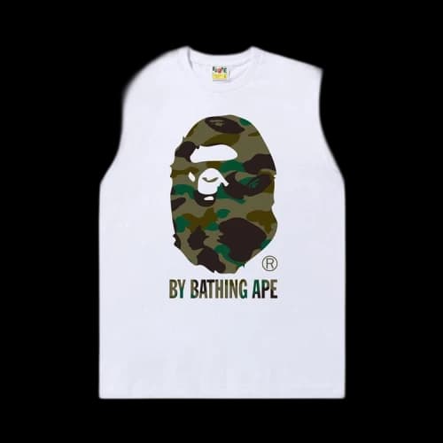 BAPE 1st Camo Side Big Ape Head Tee 'White/Green'