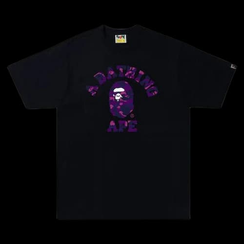 BAPE Color Camo College Tee 'Black/Purple'
