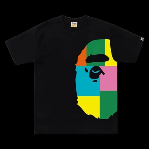 BAPE Color Block Side Big Ape Head Tee 'Black/Multicolor'