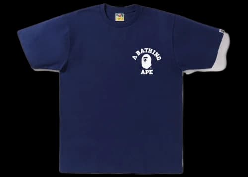 BAPE Bicolor College ATS Tee Navy