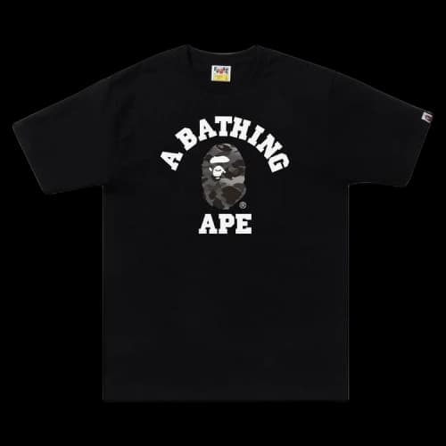 BAPE Grid Camo College Tee 'Black'